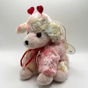 VNTG 2002 Aurora PUPPILONS POODLEKINS Pink Winged Jewel Dog Stuffed Plush Euc